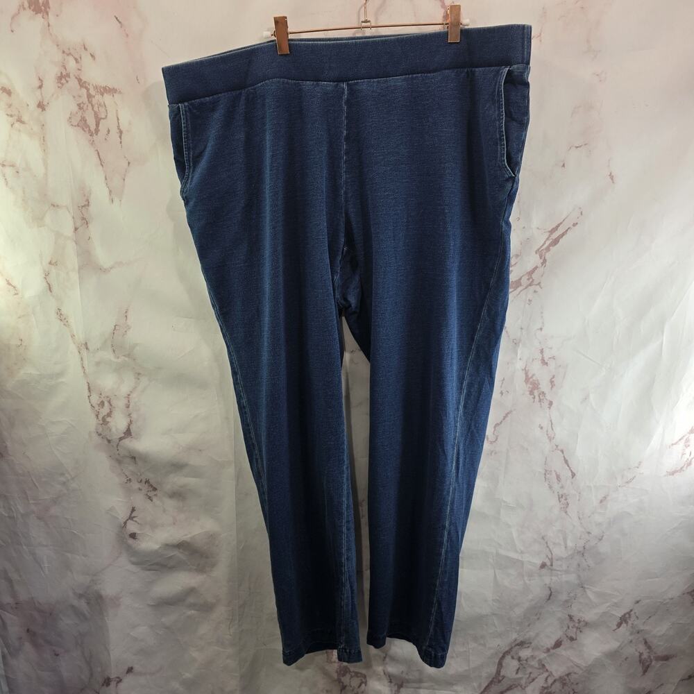 J Jill Leggings Womens 3X Blue Indigo Pull On Pants High Rise Slim Leg Crop